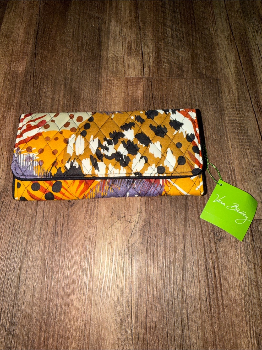 NWT vera bradley Trifold Wallet PAINTED FEATHERS